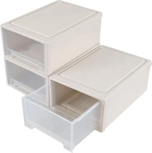 Miniatura 9 de Readsky Cajones de almacenamiento de plástico apilables de 6 cuartos de galón, unidad de cajón de plástico, 3 paquetes