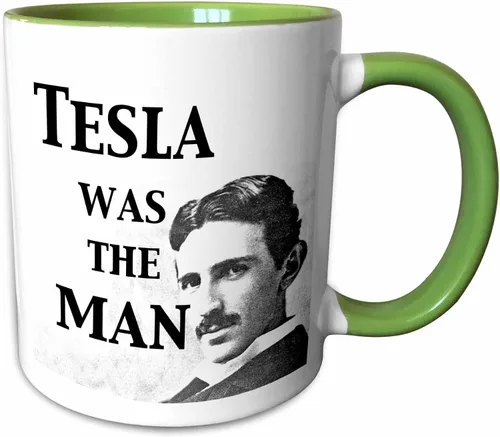 Miniatura 12 de 3dRose Tesla Was The Man - Taza de 11 onzas, color negro