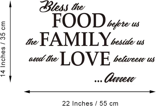 Miniatura 5 de Bless the Food Before us, the Family Beside Us and the Love Between Us Amen - Calcomanía para pared, citas, oración, comedor, cocina, decoración