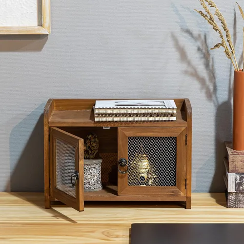 Miniatura 8 de COLLECTIVE HOME - Armario de almacenamiento, mini gabinete de encimera, organizador de madera para cocina, sala de estar, dormitorio, baño, oficina