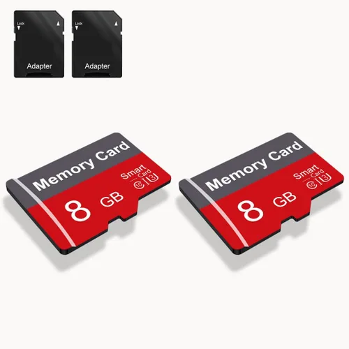 2 paquetes de tarjeta de memoria de 8 GB con adaptador, tarjeta TF de alta velocidad, tarjeta TF de memoria UHS-I C10 A1 para tableta/teléfono