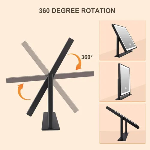Miniatura 4 de Beelux Espejo de tocador con luces, espejo de maquillaje de 11 pulgadas con luz regulable, control inteligente, memoria, ajustable 3 modos