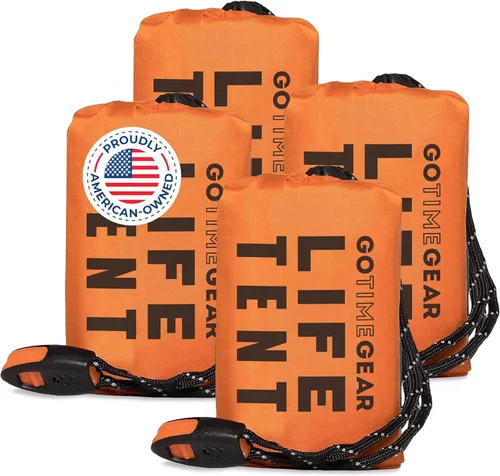 Go Time Gear Tienda de campaña de supervivencia • Tienda de campaña de tubo de emergencia Mylar para 2 personas + Paracord • Protección para todo