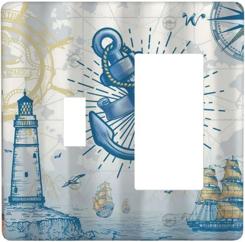 Miniatura 119 de Divertidas Cubiertas de Interruptor de Luz de Tiburón Azul del Océano Mujer Nadando 1 Gang Placa de Pared de Palanca Individual Cubierta Decorativa