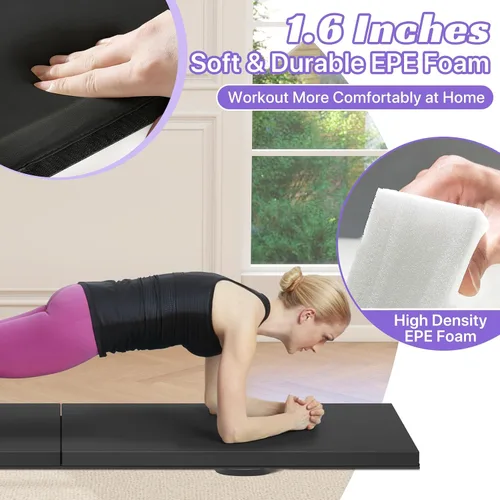 Miniatura 2 de BLKMTY Gymnastics Mats, Folding Exercise Mat Gym Yoga Aerobics Fitness Mats Kids' Gymnastics Tumbling Mat with Carrying Handles for Home Gym