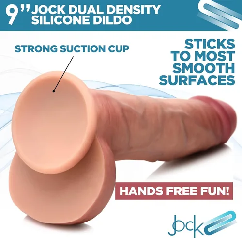 Miniatura 4 de CURVE TOYS Jock - Consolador de silicona de doble densidad de 9 pulgadas con bolas para hombres, mujeres y parejas. Consolador de silicona de alta