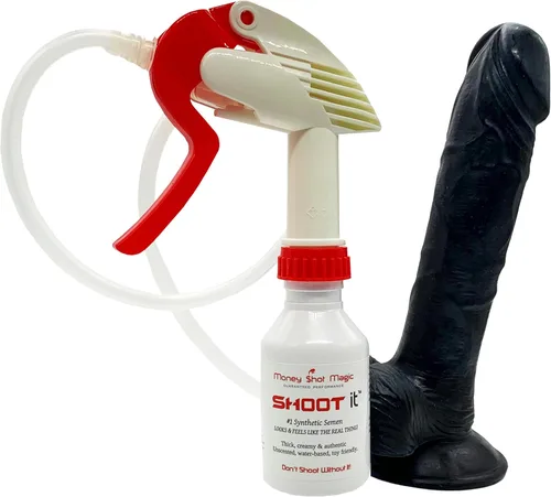 Squirting consolador con potente gatillo y dinero tiro mágico falso Cum con sabor auténtico