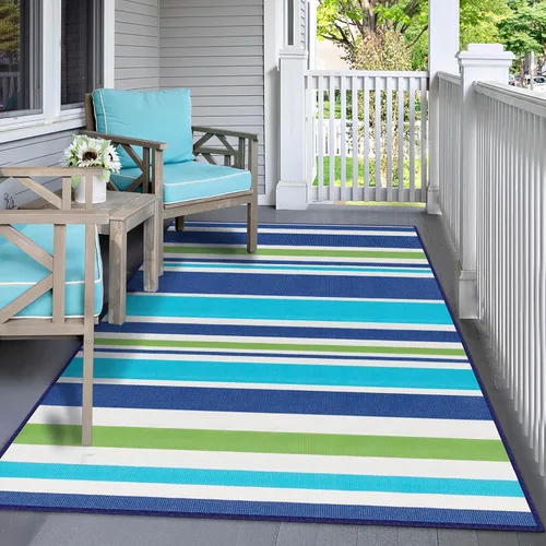 Miniatura 4 de Alfombra de plástico para patio al aire libre impermeable – Alfombras para exteriores para cámper, caravana, porche, cubierta, alfombra de área