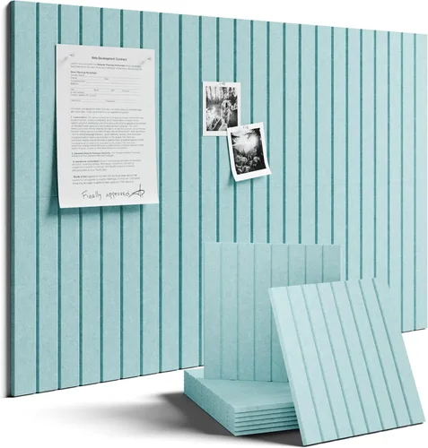 Tablero de anuncios de fieltro grande de 36 x 24 pulgadas, alternativa al tablero de corcho – Paquete de 6 con 40 pestañas adhesivas extraíbles