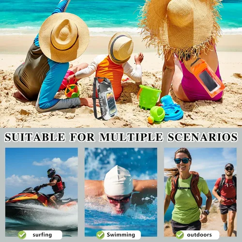 Miniatura 6 de Bolsa impermeable IP68, 2L - Bolsa impermeable para piscina con tapa enrollable, bolsas secas para kayak impermeables con bolsa para teléfono, bolsa