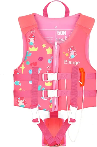 Chaleco de natación para niños, chaqueta de natación para niños pequeños, flotadores para nadar con silbato de emergencia para niños y niñas de 1 a