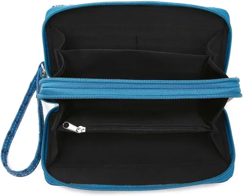 Miniatura 4 de Mariposa colorida primavera estilo occidental moda monedero mujeres pulseras cartera, Turquesa, Cartera de pulsera estilo occidental para mujer