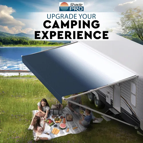 Miniatura 5 de Shade Pro RV Tela de repuesto para toldo Vinilo duradero de grado premium 16' [tela de 15' 2"], toldo para cámper azul grisáceo en degradé Slate