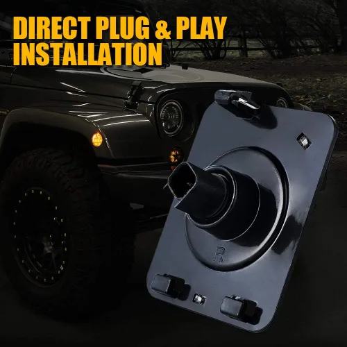 Miniatura 5 de Xprite Conjunto de Luz Marcadora Lateral LED Ámbar Amarilla para Guardabarros Delantero con Lente Ahumada Compatible con Jeep Wrangler JK 2007 2008