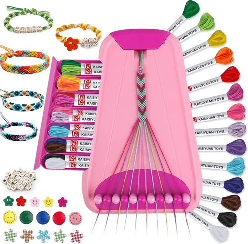 Maynacs Arte y manualidades para niños de 8 a 12 años, kit de fabricación de pulseras de amistad para niñas, kit de fabricación de joyas para niños