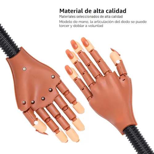Miniatura 5 de Mano de práctica para uñas acrílicas, flexibles, kit de práctica de entrenamiento de uñas, maniquí falso, manos para uñas, práctica de bricolaje