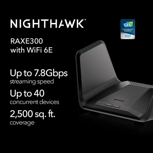 Miniatura 2 de NETGEAR Router WiFi 6E de tres bandas Nighthawk (RAXE300) - Características de seguridad, velocidad Gigabit inalámbrica AXE7800 (hasta 7.8Gbps)