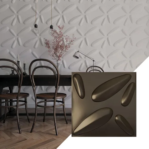 Miniatura 10 de Ekena Millwork 19 5/8 pulgadas de ancho x 19 5/8 pulgadas de alto, pétalo EnduraWall decorativo 3D, cobre envejecido (cubre 2.67 pies cuadrados).