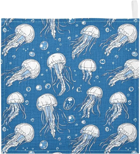 Miniatura 13 de Toallas de algodón para bebé, toallas de baño unisex para recién nacidos, toallitas naturales para piel delicada, 11.8 x 11.8 pulgadas, paquete de 5