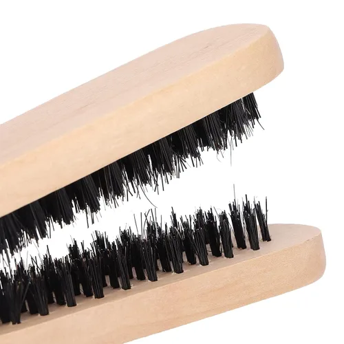 Miniatura 5 de LIZEALUCKY Peine alisador de pelo de doble cara con cerdas de jabalí, mango de madera, antiestático, suaviza y alisa todo tipo de cabello, unisex