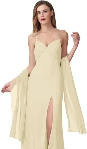 Miniatura 18 de Chales de gasa para mujer, bufandas para dama de honor, boda, noche, graduación, fiesta, ocasiones especiales, vestidos de 90 x 20 pulgadas