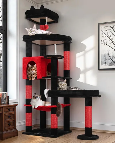 Miniatura 13 de Globlazer Árbol para Gatos de Plataforma Extra Grande, 65 pulgadas de Alto, Árbol para Gatos Resistente para Gatos de Interior Grandes Adultos