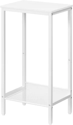 Miniatura 10 de HOOBRO Mesa auxiliar alta, mesa de teléfono industrial con estantes de malla ajustables, para sala de estar, dormitorio, entrada, oficina