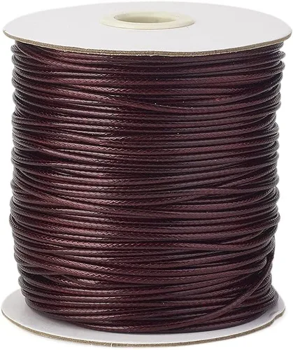 Miniatura 23 de Cheriswelry 90 yardas/rollo de 0.079 pulgadas, cordón encerado negro de poliéster coreano, joyería de cuentas, hilos para manualidades, cuerda