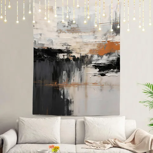 Miniatura 104 de Shrahala Tapiz de pared de hojas de arce otoñal, hojas rojas llameantes, fondo negro, tapiz grande para colgar en la pared, tapiz decorativo