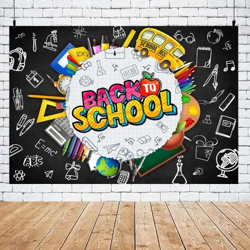 Miniatura 5 de MEHOFOND Telón de fondo de 8 x 6 pies para el regreso a clases, para estudiantes, profesores, pizarra para aula, bienvenida, regreso a la escuela