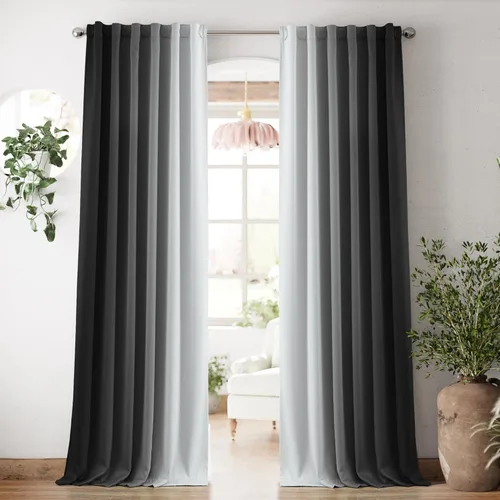 Miniatura 14 de Vangao Cortinas bohemias 100% opacas de 63 pulgadas de largo, para dormitorio, sala de estar, estampado geométrico, oscurecimiento de la habitación