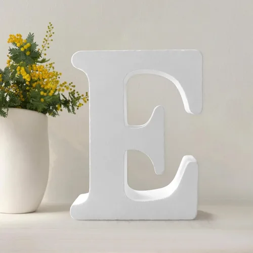 Miniatura 11 de Letras de madera de 4.3 pulgadas, letras blancas de madera sin terminar para injerto, letras de madera para decoración de pared, letras pie