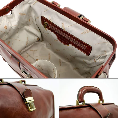 Miniatura 5 de Time Resistance Bolso médico de cuero unisex marrón