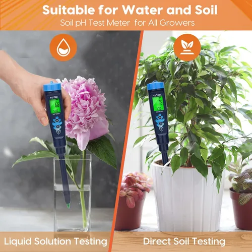 Miniatura 4 de Probador digital de pH para suelo, kit de prueba de pH del suelo para plantas en macetas de interior, medidor de pH profesional para suelo y agua