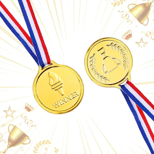 Miniatura 2 de Caydo Gold Medals for Kids, Plastic Medals for Awards Winner Award Medals for Children's Game Prizes, School Sports Games, Competitions, Family
