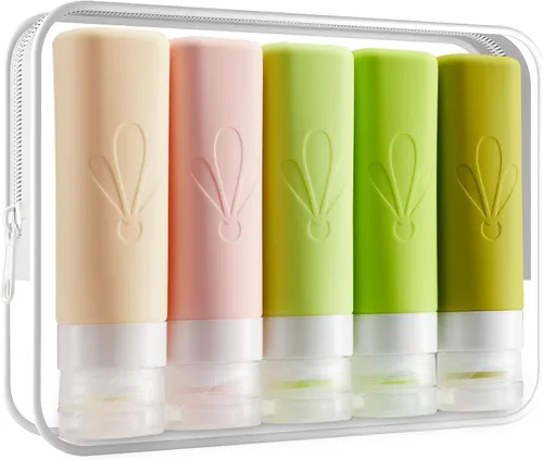 Miniatura 8 de INSFIT Botellas de viaje para artículos de tocador, artículos de aseo de tamaño de viaje de 3 onzas aprobadas por la TSA, sin BPA, tubos de silicona
