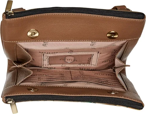 Miniatura 5 de Anna by Anuschka Genuine Leather Travel Organizer, Triple Compartment - Hand-Painted Original Artwork