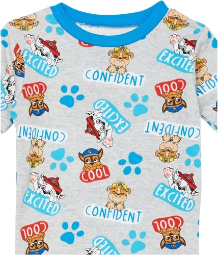 Miniatura 8 de Nickelodeon Paw Patrol - Conjunto de pijama de algodón ajustado de 6 piezas, suave y lindo para niños