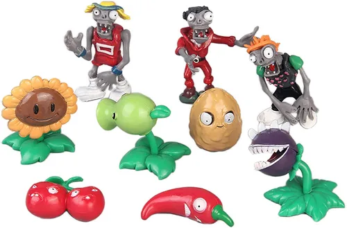 Miniatura 5 de JHESAO Juego de 17 juguetes de plantas PVZ, figuras de la serie Zombies PVZ, juguetes de PVC de felpa, gran regalo para niños y fanáticos