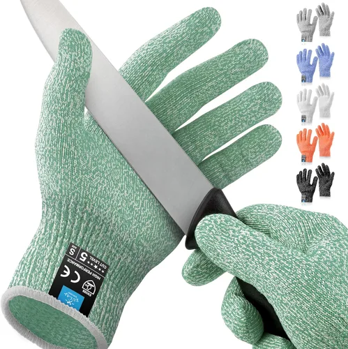 Zulay - Guantes resistentes a los cortes, protección de grado alimenticio nivel 5, cómodos guantes de corte de seguridad, guantes de trabajo