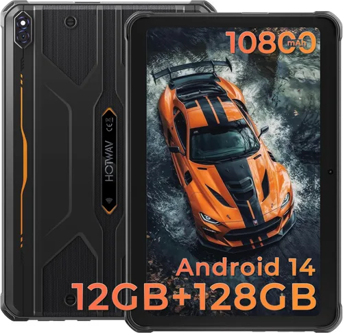 Miniatura 8 de HOTWAV R8 Rugged Tablet Android 14, 10.1 pulgadas HD+ pantalla 10800mAh batería, Octa-Core 12GB RAM+128GB ROM+1TB tableta al aire libre, 13MP+5MP