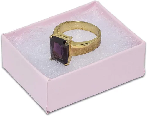Miniatura 28 de TheDisplayGuys - Paquete de 25 cajas de cartón rellenas de algodón #33 para joyas, color rojo mate (3.5 x 3.5 x 1.0 pulgadas), para envío