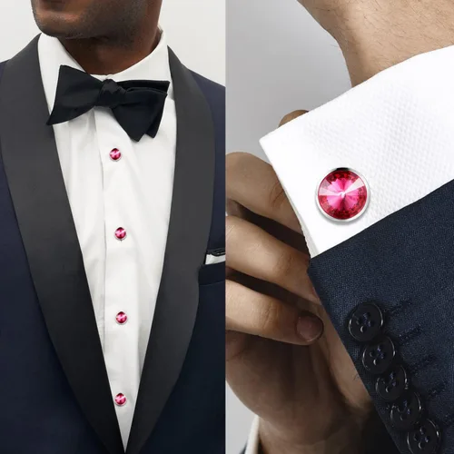Miniatura 70 de HAWSON Gemelos para hombre con juego de tachuelas de camisa de 4/6 piezas, caja de regalo, joyería para hombre o accesorios para boda, fiesta