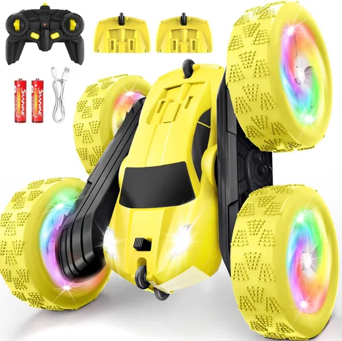 Miniatura 10 de Auto a control remoto, autos RC para niñas, rastreador RC de doble cara de 2.4 GHz con batería modular USB-C mejorada, juguetes de automóvil Rosa