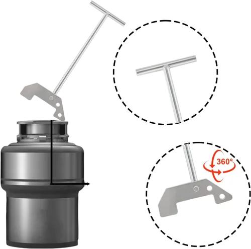 Miniatura 4 de Llave de eliminación de basura compatible con trituradores de basura M-oen, llave de desatascamiento para desechos King/InSinkErator WRN-00