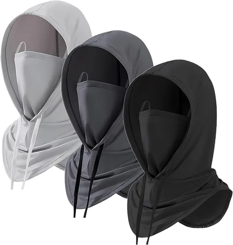 Paquete de 3 pasamontañas de verano con protección UV, transpirable, máscara facial para hombres y mujeres, motocicleta, ciclismo, pesca