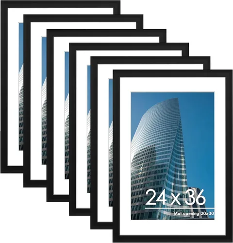 Miniatura 12 de PEALSN - Juego de 6 portarretratos de 5 x 7 pulgadas para fotos de 4 x 6 pulgadas con paspartú/5 x 7 pulgadas sin paspartú, para montaje en Negro