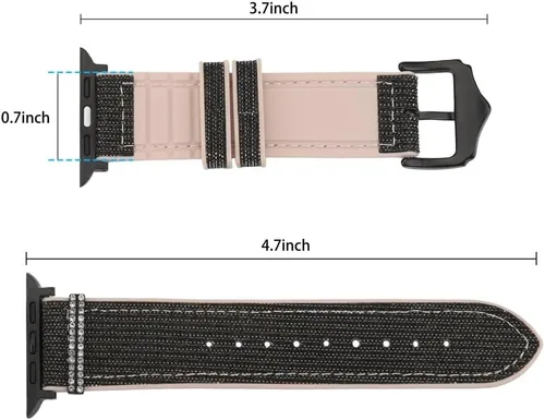 Miniatura 3 de Bling Silicone Bands Compatible For Apple Watch Band 38mm 40mm 41mm 42mm 44mm 45mm 46mm With Diamond Case, Soft Silicone Strap Color Changes with