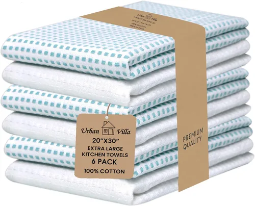 Miniatura 72 de Urban Villa Toallas de cocina 100% algodón, paquete de 6, altamente absorbentes, de secado rápido, súper suaves, de primera calidad, para cocina