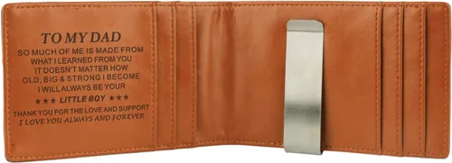 Miniatura 2 de Cartera de cuero personalizada con clip para dinero, regalos perfectos para hombres, regalos para marido, regalos para hijo, regalos para papá